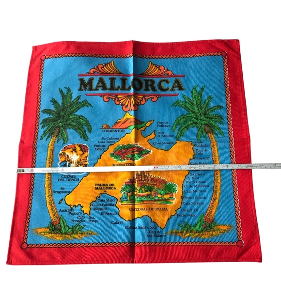 🌻4/$20 Vintage Linen Souvenir Mallorca Tea Towels Napkins Set New - Picture 7 of 8